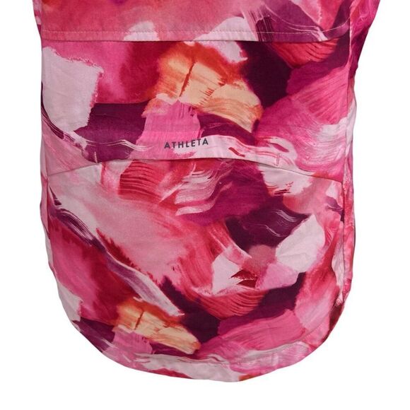 Athleta Run With It Printed Floral Lightweight Jacket Full Zip Pink Size Small - Picture 9 of 12